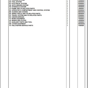 Komatsu PC210LC-11E0 K75001 Up Spare Parts Catalog