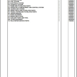 Komatsu PC210LCI-11E0 K77001 Up Spare Parts Catalog