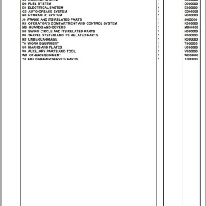 Komatsu PC210NLC-11 K70001 Up Spare Parts Catalog