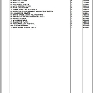 Komatsu PC210NLC-11E0 K75001 Up Spare Parts Catalog