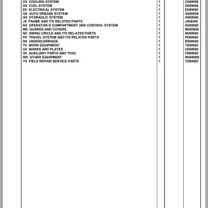 Komatsu PC230NHD-11E0 K75001 Up Spare Parts Catalog