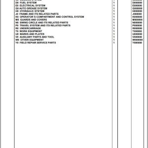 Komatsu PC240LC-11E0 K75001 Up Spare Parts Catalog