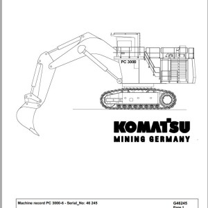 Komatsu PC3000-6 46245 Spare Parts Catalog