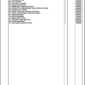 Komatsu PC360LCI-11E0 K77001 Up Spare Parts Catalog