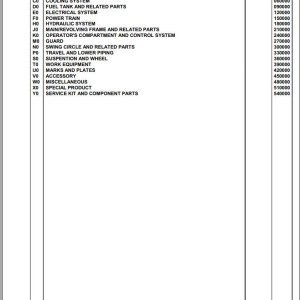 Komatsu PW130-7K K40001 Up Spare Parts Catalog