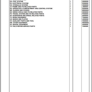 Komatsu PW180-11 H75051-H75250 Spare Parts Catalog