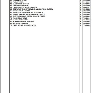 Komatsu PW180-7 Plus H55951 UP Spare Parts Catalog