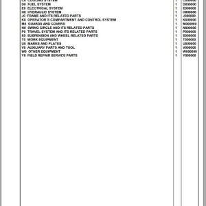 Komatsu PW200-7 Plus H55300 UP Spare Parts Catalog