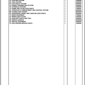 Komatsu WA320-8E0 H70551 Up Spare Parts Catalog