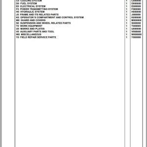 Komatsu WA70-7 H62051 Up Spare Parts Catalog