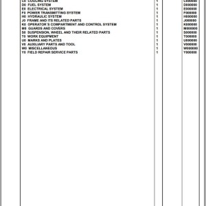 Komatsu WA70M-8E0 H71051 UP Spare Parts Catalog