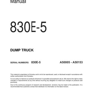 Komatsu 830E-5 A50005-A50153 Shop Manual CEBM032111
