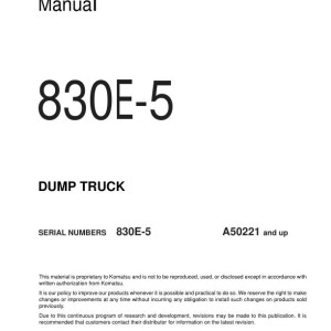 Komatsu 830E-5 A50221-UP Shop Manual CEBM038001