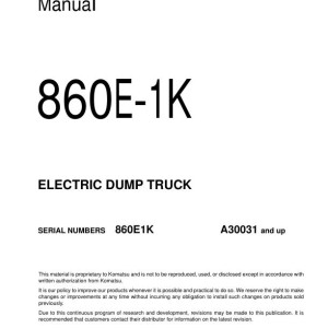 Komatsu 860E-1K A30031-UP Field Assembly Manual CEAW007203