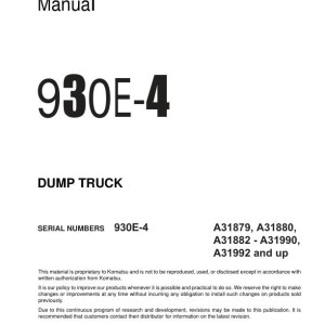 Komatsu 930E-4 A31879-A31880 Shop Manual CEBM030303