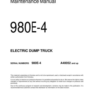 Komatsu 980E-4 A40052-UP Operation and Maintenance Manual CEAM032506