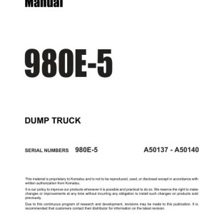 Komatsu 980E-5 A50137-A50140 Shop Manual CEBM033903