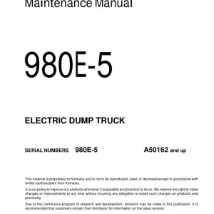 Komatsu 980E-5 A50162-UP Operation and Maintenance Manual CEAM035901
