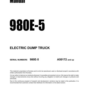 Komatsu 980E-5 A50172-UP Field Assembly Manual CEAW012600