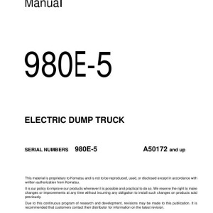 Komatsu 980E-5 A50172-UP Field Assembly Manual CEAW012601