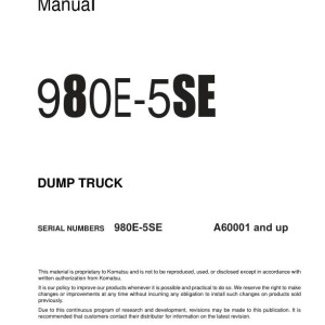 Komatsu 980E-5SE A60001-UP Shop Manual CEBM037602