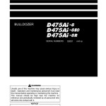 Komatsu D475Ai-8 D475Ai-8E0 D475Ai-8R 50001-UP Operation and Maintenance Manual TEN01126-00