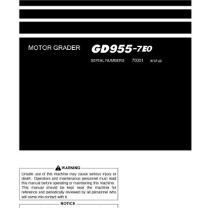 Komatsu GD955-7E0 70001-UP Operation and Maintenance Manual PEN02118-00