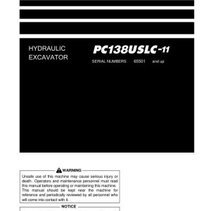 Komatsu PC138USLC-11 65501-UP Operation and Maintenance Manual TEN01149-00