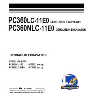Komatsu PC360LC-11E0 PC360NLC-11E0 K75723-UP Operation and Maintenance Manual UENAM02050
