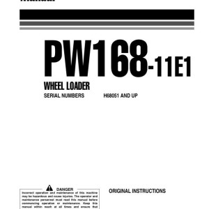 Komatsu PW168-11E1 H68051-UP Operation and Maintenance Manual VENAM75000
