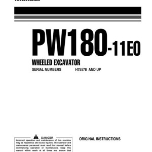 Komatsu PW180-11E0 H75578-UP Operation and Maintenance Manual VENAM70002