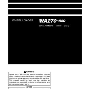 Komatsu WA270-8E0 86600-UP Operation and Maintenance Manual PEN02131-00