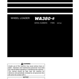 Komatsu WA380-8 17005-UP Operation and Maintenance Manual PEN02087-00