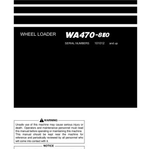 Komatsu WA470-8E0 101012-UP Operation and Maintenance Manual PEN02135-01