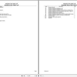 Komatsu WA200-6 70001-UP Parts Catalog PDF