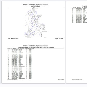 Komatsu WA380-5 SN 60001-UP Overseas Version Parts Catalog
