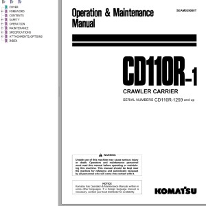 Komatsu CD110R-1 Operation & Maintenance Manual SEAM039000T