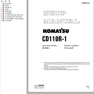 Komatsu CD110R-1 Shop Manual SEBD021902