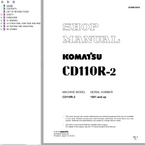 Komatsu CD110R-2 Shop Manual SEBM030004