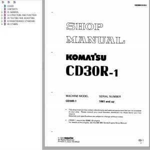 Komatsu CD30R-1 Shop Manual SEBM015701