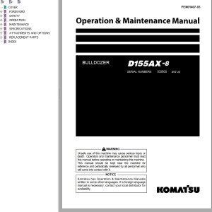 Komatsu D155AX-8 Operation & Maintenance Manual PEN01407-03
