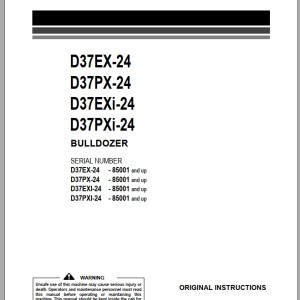 Komatsu D37EX-24 D37PX-24 D37EXi-24 D37PXi-24 Field Assembly Manual A1M2015A0583