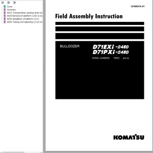 Komatsu D71EXi-24E0 D71PXi-24E0 Field Assembly Instruction GEN00216-01