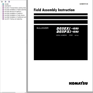 Komatsu D85EXi-18E0 D85PXi-18E0 Field Assembly Instruction GEN00197-00