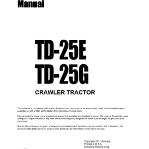 Komatsu Dressta TD-25E TD-25G Shop Manual SM-TD25E-G