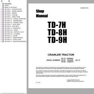 Komatsu TD-7H TD-8H TD-9H Shop Manual CEBM003200
