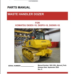 Komatsu D65EX-18 D65PX-18 D65WX-18 Parts Manual W12CLD6518002