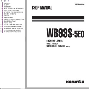 Komatsu WB93S-5E0 Shop Manual WEBM008302