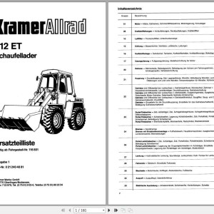 Kramer 212 ET 116801 & up Parts List
