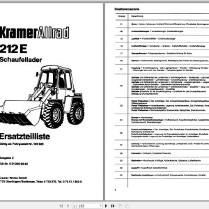 Kramer 212E 106925 & up Parts List